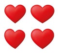 Perfect red hearts set Royalty Free Stock Photo