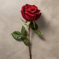 Perfect red rose close-up, dark red flower, dark background. Royalty Free Stock Photo