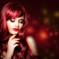 Perfect redhead woman portrait. Glamorous fashion model Royalty Free Stock Photo