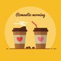 Perfect romantic morning with coffee