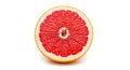 Perfect ruby red grapefruit slice on white Royalty Free Stock Photo