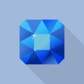 Perfect sapphire icon, flat style Royalty Free Stock Photo