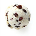 The perfect scoop of ice cream with raisins and chocolate chips Royalty Free Stock Photo