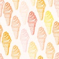 Perfect seamless pattern with ice cream cones