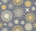 Perfect seamless pattern with stylish snowflakes