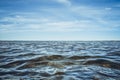 Perfect seascape view with calm waveless water surface under a cloudy sky Royalty Free Stock Photo