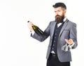 Perfect service, good manners, alcohol concept. Royalty Free Stock Photo