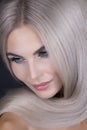 Perfect shiny cold blonde hair