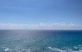 Perfect sky and water of mediterranean Sea. View from rock in Kourion beach, in Cyprus. Southern Cyprus. Blue sea and cloudy sky Royalty Free Stock Photo