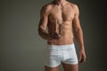 Perfect slim toned young body of the man Royalty Free Stock Photo