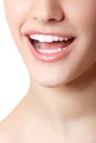 Perfect smile of beautiful woman with great healthy white teeth Royalty Free Stock Photo