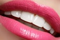 Perfect smile before and after bleaching. Dental care and whitening teeth. Smile with white healthy teeth. Healthy woman teeth