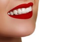 Perfect smile after bleaching. Dental care and whitening teeth. Royalty Free Stock Photo