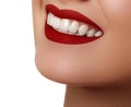 Perfect smile after bleaching. Dental care and whitening teeth. Royalty Free Stock Photo