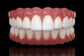Perfect Smile Denture with Reflection on Black Background Royalty Free Stock Photo