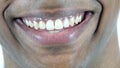 Perfect Smiling Lips of Afro-American Man