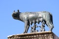 Perfect statue of CAPITOLINE WOLF with the twins Romulus and Rem Royalty Free Stock Photo