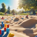 The perfect sunny day provides the ideal setting for children to explore the texture of the sand