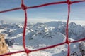 Marmolada italy Dolomites sunset panoramic view blue sky frame Winter Mountains Landscape Wolkenstein Royalty Free Stock Photo