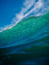 Perfect surfing wave in sea. Close up view of breaking wave Royalty Free Stock Photo
