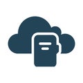 Notebook on the cloud service. Cloud Computing Icon.