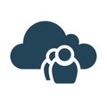 Semi-public cloud service. Cloud Computing Icon.