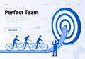 Perfect Team Cooperation Flat Banner for Business