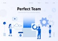 Perfect Team Flat Banner for Business Landing Page