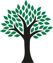 Perfect tree icon with leaves Royalty Free Stock Photo