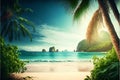 Perfect tropical beach landscape, nature, sea & ocean