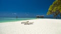 Perfect tropical island Maldives paradise beach Beautiful tropical beach Royalty Free Stock Photo