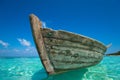 Perfect tropical island paradise beach and old boat Royalty Free Stock Photo