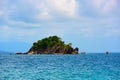 Perfect tropical island paradise beach and old boat