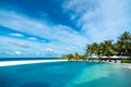 Perfect tropical island paradise beach and pool Royalty Free Stock Photo