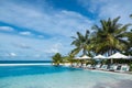 Perfect tropical island paradise beach and pool Royalty Free Stock Photo