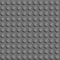 Perfect vector lego background of closeup plastic gloss construction lego block. Grey.