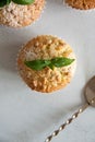 Small muffins with lemon and basil Royalty Free Stock Photo