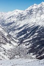 Zermatt city Mattertals sunset view winter snow landscape Swiss Alps panorama