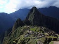 Perfect view of whole mythical Inca city, Machu Picchu Royalty Free Stock Photo