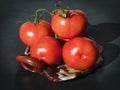 Almost Perfect Vine Ripened Tomatoes Royalty Free Stock Photo