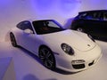 Perfect wallpaper of Porsche 911 Carrera Cabrio White. Royalty Free Stock Photo