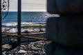 Perfect wave on a sunny day with foreground background bohkeh