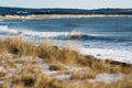 Perfect wave on a sunny day with foreground background bohkeh