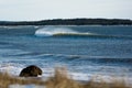 Perfect wave on a sunny day with foreground background bohkeh