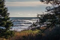 Perfect wave on a sunny day with foreground background bohkeh Royalty Free Stock Photo