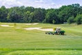 Perfect wavy ground with green grass on a golf field