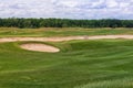 Perfect wavy ground with green grass on a golf field