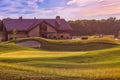 Perfect wavy ground with green grass on a golf field