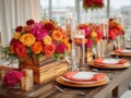 perfect wedding table arrangement Royalty Free Stock Photo