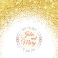 Perfect wedding template with golden confetti theme